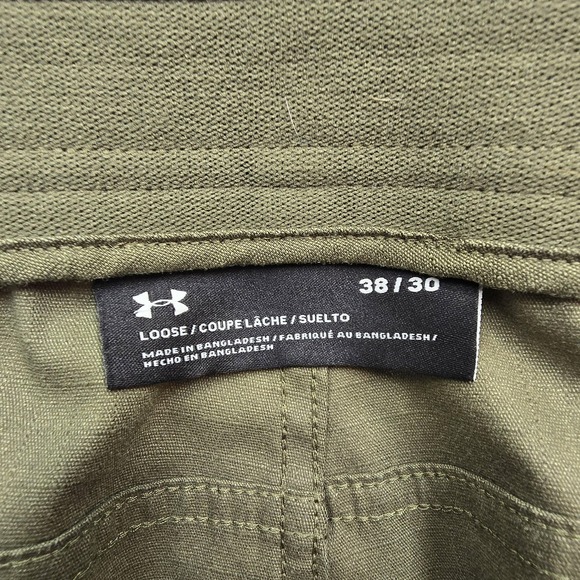 Under Armour Storm Pants Mens 38x29 Green Relaxed Fit Chino Water Resistant - Picture 9 of 14